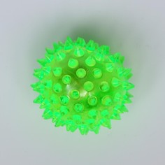 Мяч светящийся для собак средний, tpr, 5,5 см, зеленый Пижон