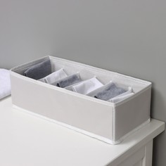Органайзер для хранения белья ladо́m, 6 ячеек, 34×15×10 см, серый