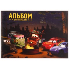 Альбом для рисования а4, 24 листа 100 г/м², на скрепке, тачки Disney