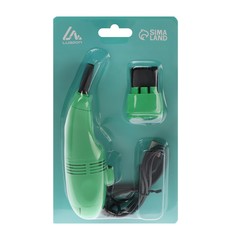 Usb пылесос luazon mr-01, для пк, с насадками, usb, зеленый