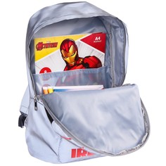 Рюкзак молодежный на молнии, светоотражающий, серый, 30 см х 15 см х 40 см Marvel