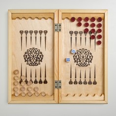 Нарды деревянные большие, настольная игра, 30 х 30 см, кубик 2 шт Take It Easy