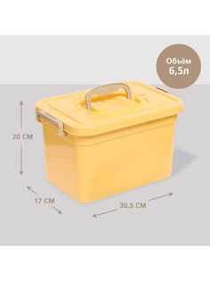 Контейнер для хранения с крышкой, объем 6,5 л, цвет бежевый Solomon