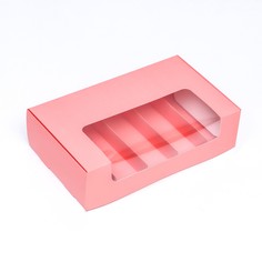 Коробка складная, под 5 эклеров розовый, 25×15×6.6 см Upak Land