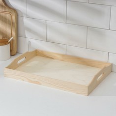 Поднос для завтрака доляна woodie, 38×25,5 см, сосна