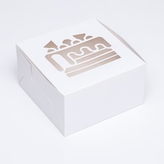 Коробка под торт, белая, 18 х 18 х 10 см Upak Land