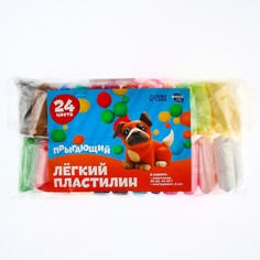Пластилин легкий, прыгающий, набор 24 цвета, вес 1 цвета: 10 гр., 3 инструмента Школа талантов
