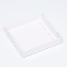 Коробка сборная, белая с pvc крышкой, 16×16×3 см Upak Land