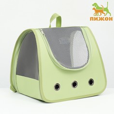 Рюкзак-переноска для кошек и собак, 35 х 30 х 26 см, зеленый Пижон