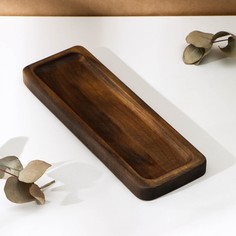 Лоток деревянный для подачи столовых приборов adelica, 23×8×1,8 см, окрашен в темный цвет, береза