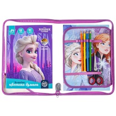 Папка пластиковая а4, на молнии, холодное сердце Disney