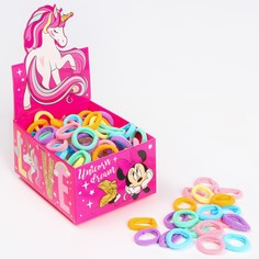 Резинка для волос, 100 штук, минни маус и единорог Disney