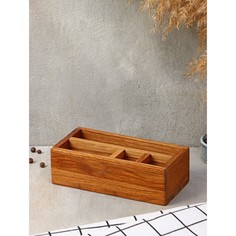 Подставка для специй деревянная adelica, 4 секции, дуб