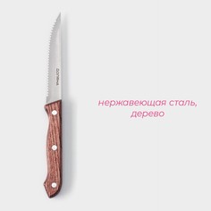 Нож для мяса и стейков доляна ecology, лезвие 11 см, цвет коричневый