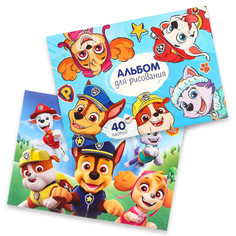 Альбом для рисования склейка 40 листов, 2 штуки, щенячий патруль PAW Patrol
