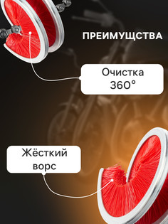 Щетка для чистки цепи torso, 360°, красная