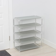 Полка для обуви ladо́m, 5 ярусов, 60×30×72 см, цвет серый
