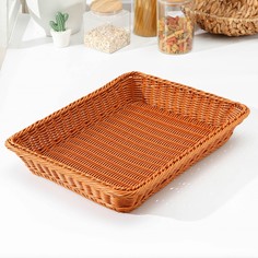Корзина для продуктов доляна, 44,5×35×8 см, цвет коричевый