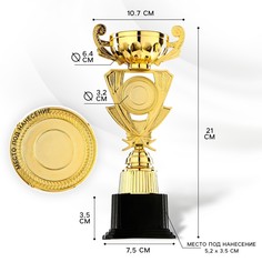 Кубок 182c, наградная фигура, золото, подставка пластик, 21 × 10,7 × 7,5 см. Командор