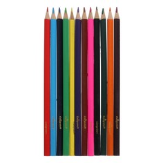 Карандаши цветные 12 цветов, корпус деревянный, треугольный, в картонной коробке Calligrata