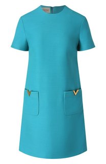 Платье из шерсти и шелка Valentino