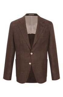 Пиджак изо льна и шерсти Brunello Cucinelli