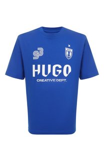 Хлопковая футболка HUGO Blue