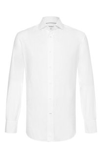 Сорочка из хлопка и льна Brunello Cucinelli