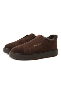 Замшевые кеды Santoni