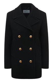 Шерстяное полупальто Prada