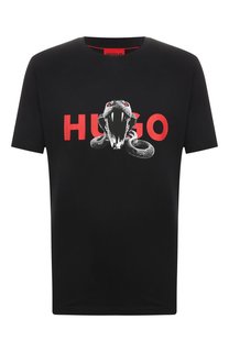 Хлопковая футболка HUGO