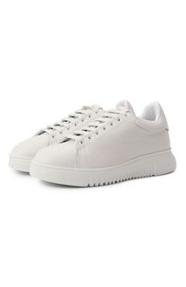 Кожаные кеды Emporio Armani