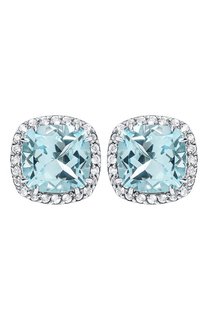 Серьги-пусеты с голубым топазом Secrets jewelry