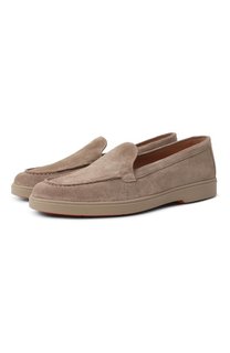 Замшевые лоферы Santoni
