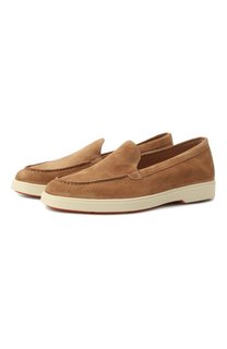 Замшевые лоферы Santoni