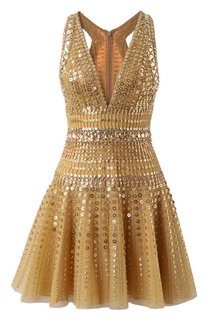 Платье с отделкой бисером и пайетками Zuhair Murad