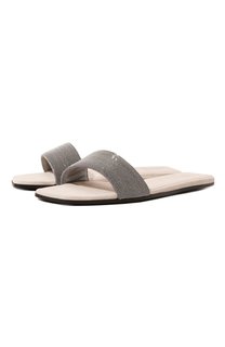 Замшевые шлепанцы Precious Brunello Cucinelli