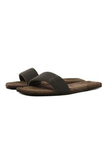 Замшевые шлепанцы Precious Brunello Cucinelli