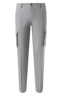 Брюки-карго из шерсти и льна Corneliani