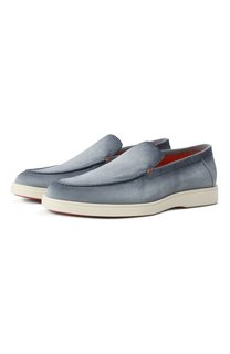 Замшевые лоферы Santoni