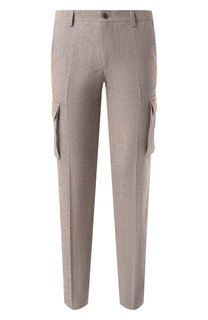 Брюки-карго из шерсти и льна Corneliani