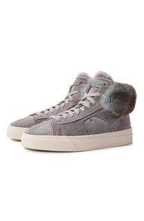 Замшевые кеды Santoni