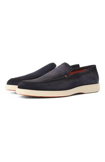 Замшевые лоферы Santoni