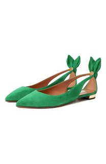 Замшевые балетки Bow Tie Aquazzura