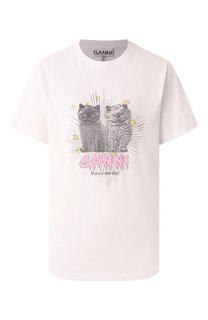 Хлопковая футболка Ganni
