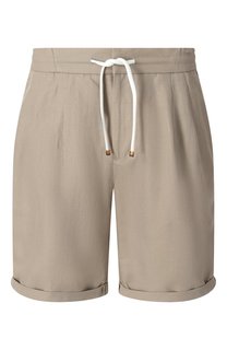 Шорты изо льна и хлопка Brunello Cucinelli