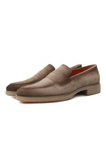 Замшевые лоферы Easy On Santoni