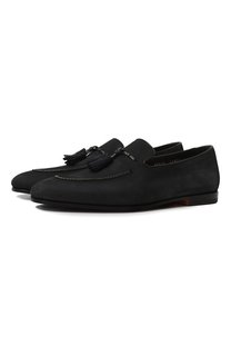 Замшевые лоферы Santoni