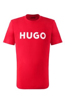 Хлопковая футболка HUGO
