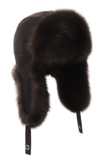 Шапка-ушанка Авиатор с отделкой из меха соболя Black Sable